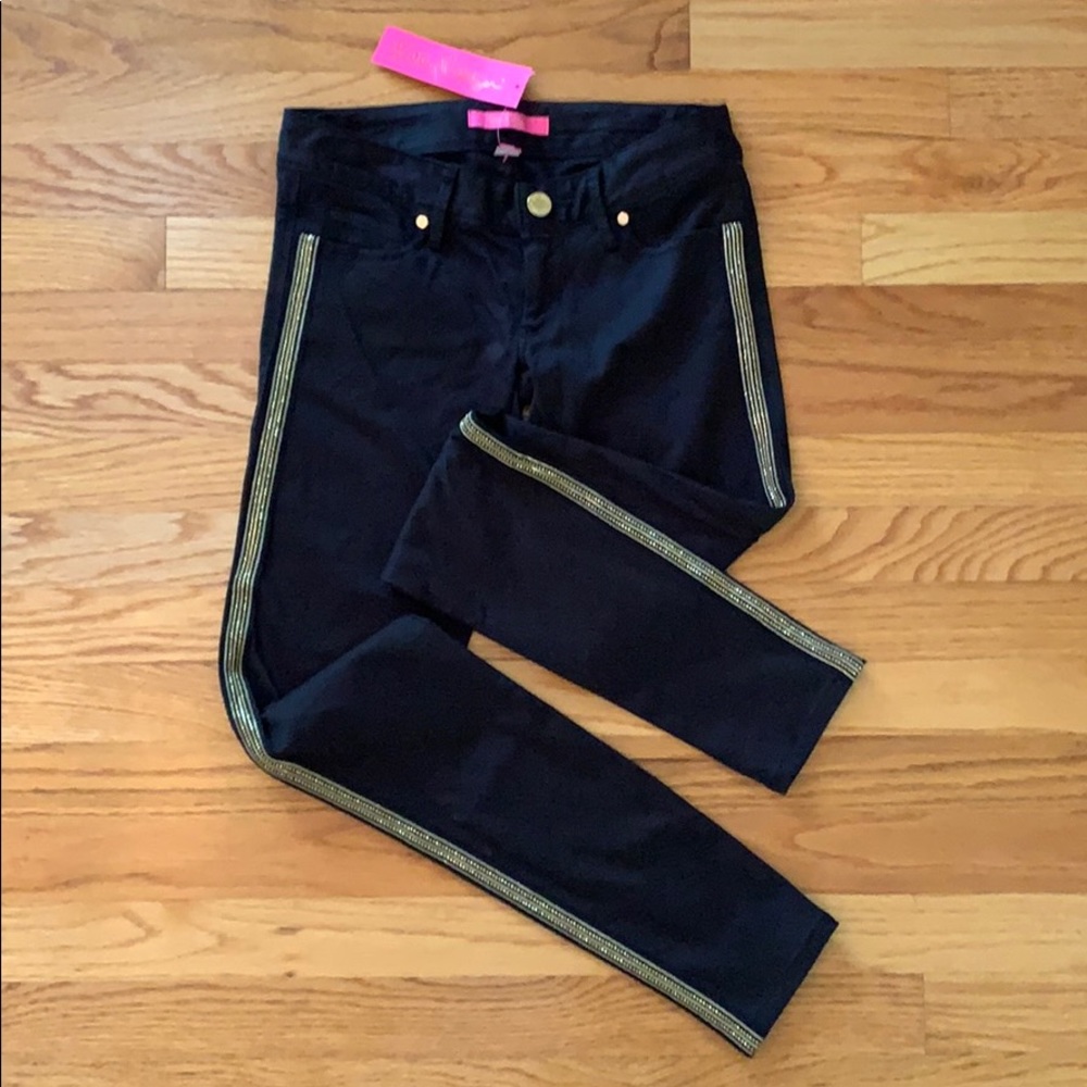 Lilly Pulitzer Worth Skinny, NWT, black, size 00